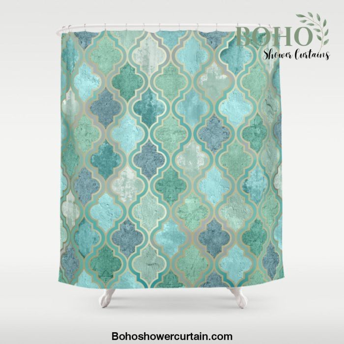 Moroccan Teal Green Shower Curtain Offical Boho Shower Curtain Merch