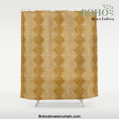 mudcloth diamonds - mustard Shower Curtain Offical Boho Shower Curtain Merch