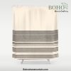 Organic Stripes - Minimalist Textured Line Pattern in Black and Almond Cream Shower Curtain Offical Boho Shower Curtain Merch