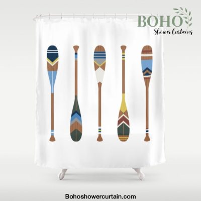 Painted Oars Shower Curtain Offical Boho Shower Curtain Merch