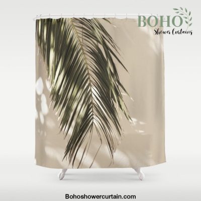 Palm Leaf Shadow Summer Shower Curtain Offical Boho Shower Curtain Merch