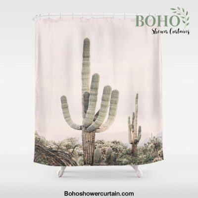Pastel Pink Cactus Shower Curtain Offical Boho Shower Curtain Merch