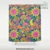 Psychedelic Daydream in Neon + Blue Shower Curtain Offical Boho Shower Curtain Merch