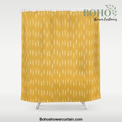 Raindrop Abstract Boho Pattern, Yellow Shower Curtain Offical Boho Shower Curtain Merch