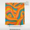 Retro 70s Psychedelic Abstract Pattern Shower Curtain Offical Boho Shower Curtain Merch