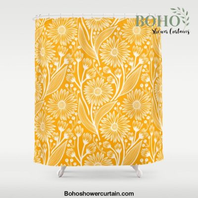 Saffron Coneflowers Shower Curtain Offical Boho Shower Curtain Merch