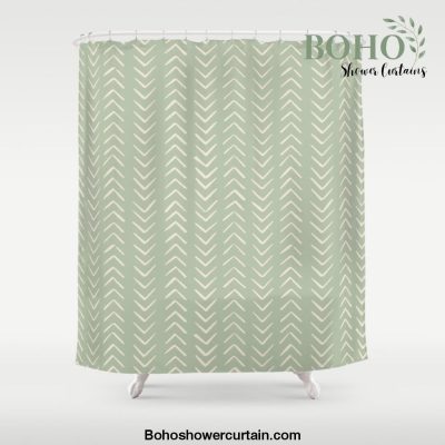 Sage Green Arrow Mudcloth Shower Curtain Offical Boho Shower Curtain Merch