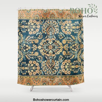 Sarouk Antique West Persian Rug Print Shower Curtain Offical Boho Shower Curtain Merch