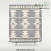 Southwestern Pattern 131 Grey and Beige Shower Curtain Offical Boho Shower Curtain Merch