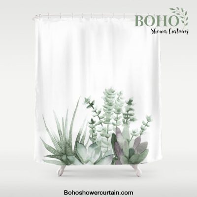 Succulent Shower Curtain Offical Boho Shower Curtain Merch