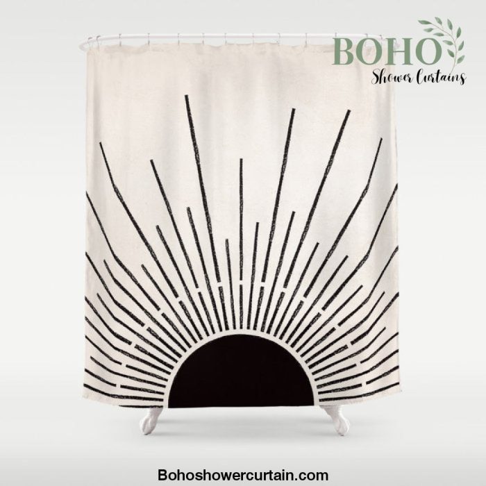 Sun #5 Black Shower Curtain Offical Boho Shower Curtain Merch