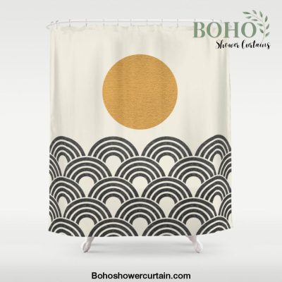 Sun & Wave - Oriental Pattern Shower Curtain Offical Boho Shower Curtain Merch