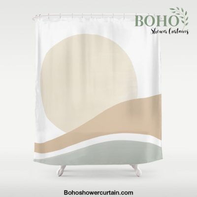 Sunset | Sage Green Shower Curtain Offical Boho Shower Curtain Merch