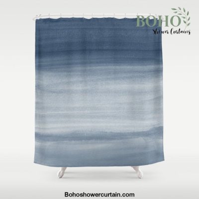Touching Navy Blue Watercolor Abstract #1 #painting #decor #art #society6 Shower Curtain Offical Boho Shower Curtain Merch
