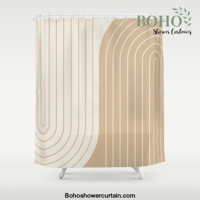 Two Tone Line Curvature LXV Shower Curtain Offical Boho Shower Curtain Merch