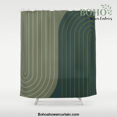 Two Tone Line Curvature XXXVII Shower Curtain Offical Boho Shower Curtain Merch