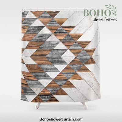 Urban Tribal Pattern No.12 - Aztec - Wood Shower Curtain Offical Boho Shower Curtain Merch