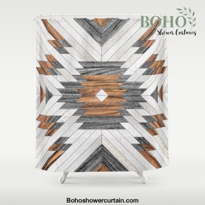 Urban Tribal Pattern No.8 - Aztec - Wood Shower Curtain Offical Boho Shower Curtain Merch