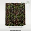 Vintage & Shabby Chic - vintage botanical wildflowers and berries on black Shower Curtain Offical Boho Shower Curtain Merch