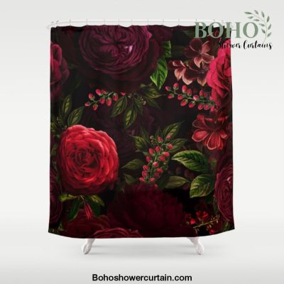 Vintage & Shabby Chic - Vintage & Shabby Chic - Mystical Night Roses Shower Curtain Offical Boho Shower Curtain Merch