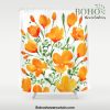 Watercolor California poppies Shower Curtain Offical Boho Shower Curtain Merch