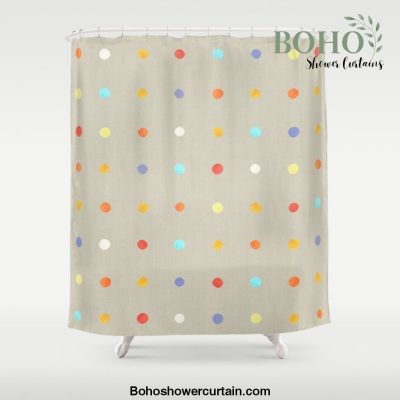 WATERCOLOR LINEN . DOTS Shower Curtain Offical Boho Shower Curtain Merch