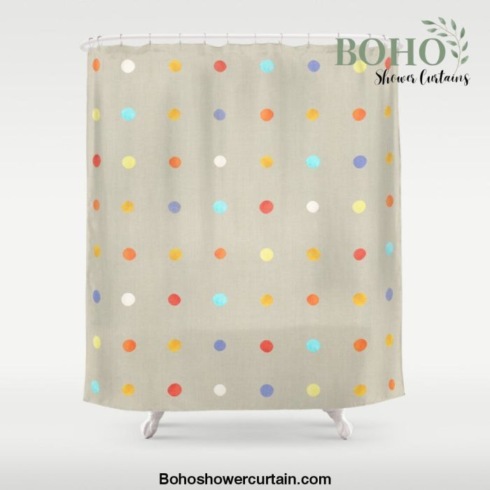 WATERCOLOR LINEN . DOTS Shower Curtain Offical Boho Shower Curtain Merch