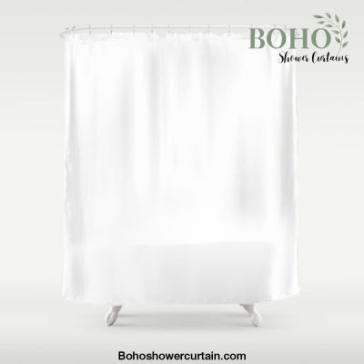 White Minimalist Solid Color Block Spring Summer Shower Curtain Offical Boho Shower Curtain Merch