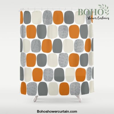 Wonky Ovals in Orange Shower Curtain Offical Boho Shower Curtain Merch