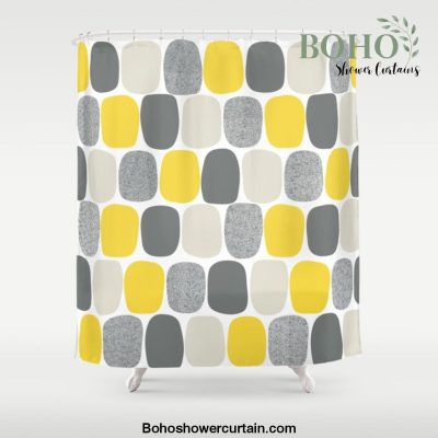 Wonky Ovals in Yellow Shower Curtain Offical Boho Shower Curtain Merch