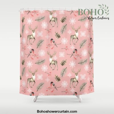 Xmas Pattern Pink #socieyt6 #buyart Shower Curtain Offical Boho Shower Curtain Merch