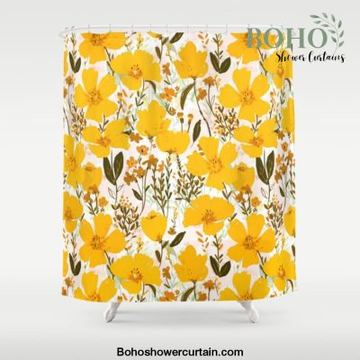 Yellow roaming wildflowers Shower Curtain Offical Boho Shower Curtain Merch
